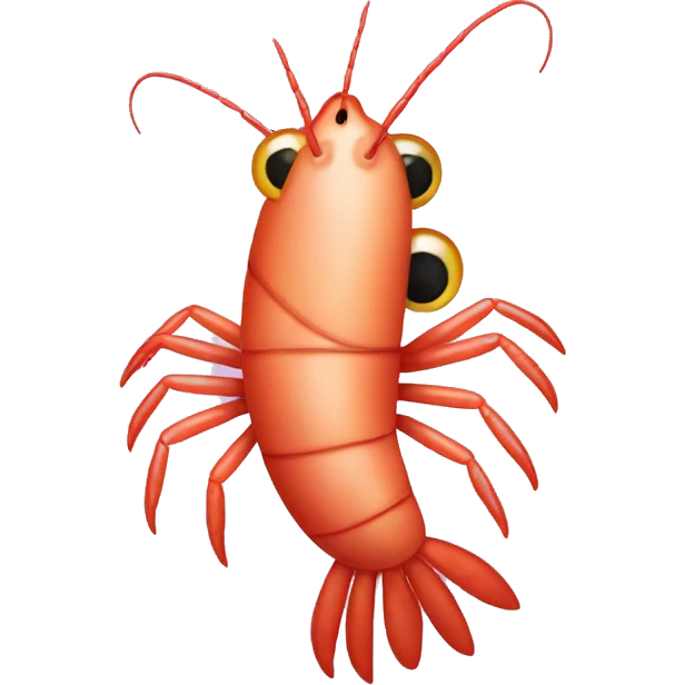 Shrimp with makeup emoji