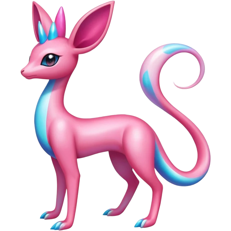 Colorful Iridescent Exotic Amaura-Salazzle-Aurorus-Sylveon-Fakémon-hybrid-creature (full body)  emoji