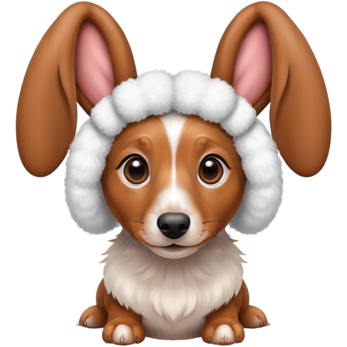 Dachshund wearing bunny ears  emoji