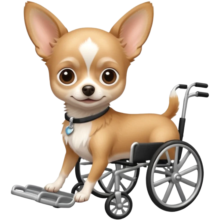Cute chihuahua in wheelchair emoji