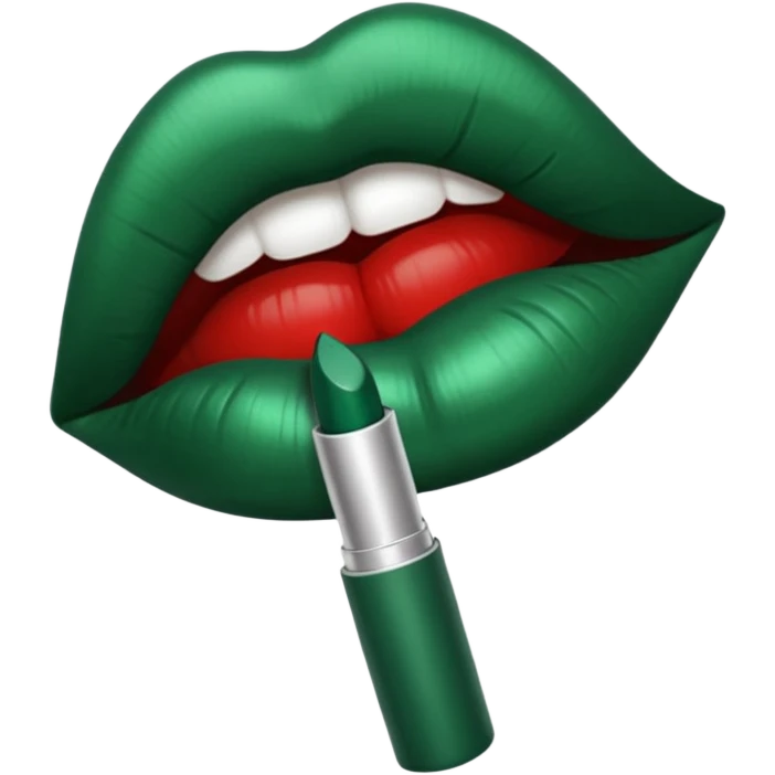 kiss lips beautiful dark emerald color emoji