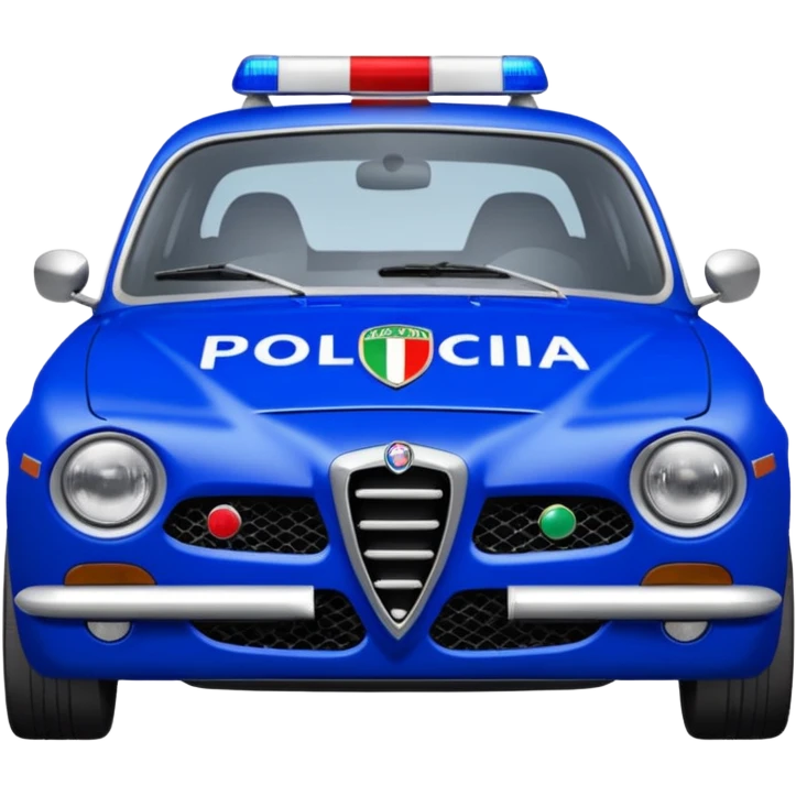crea auto di servzio alfa romeo giulia tutta blu con la scritta sul lato polizia penitenziaria  emoji
