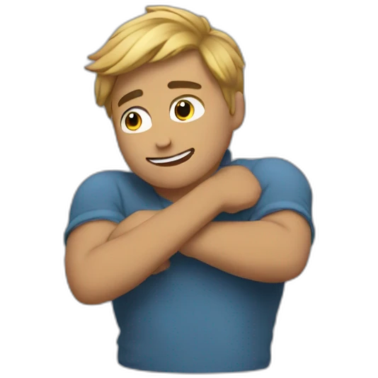 Me hugging the air emoji