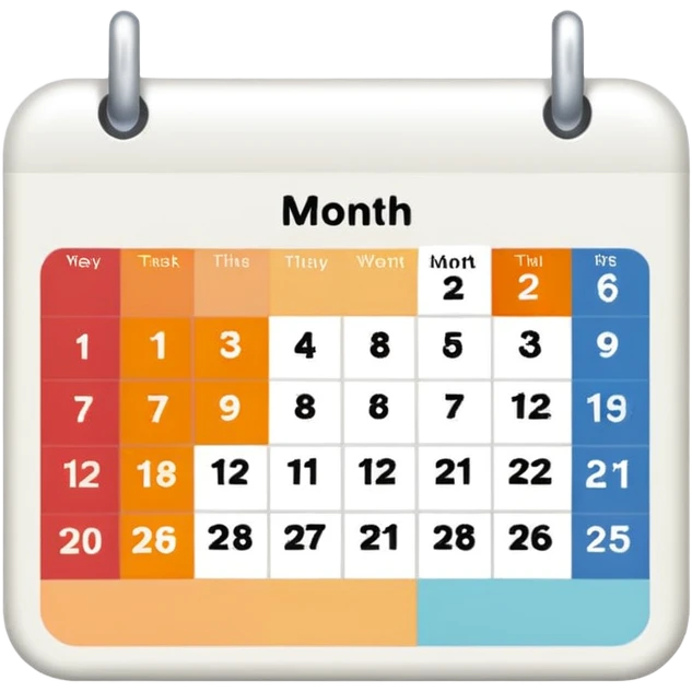 colored calendar 1 month without dates emoji