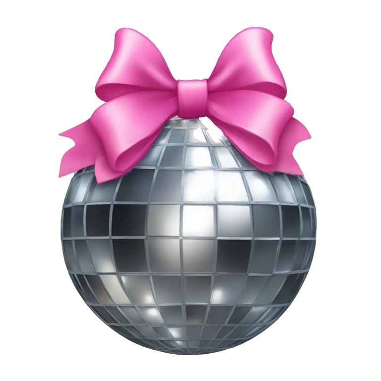 Disco ball with pink bow emoji
