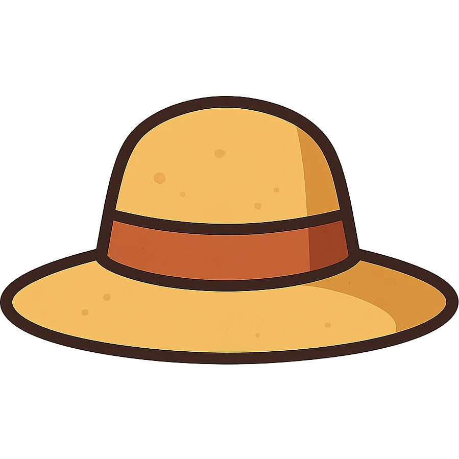 flat toon style hat emoji
