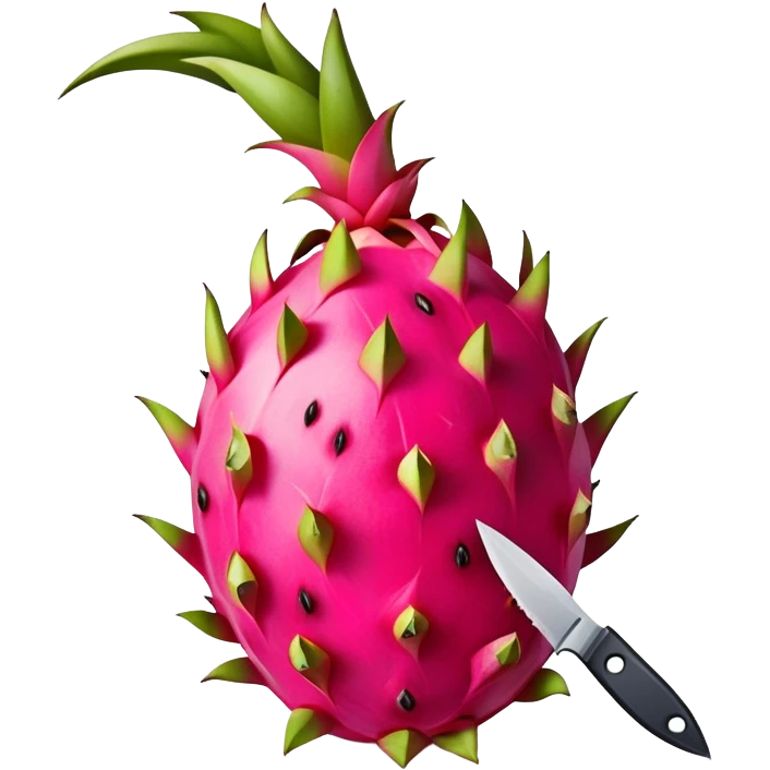 Dragon fruit with atabbed knife in it emoji