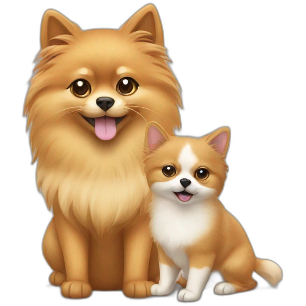 cat and pomeranian emoji