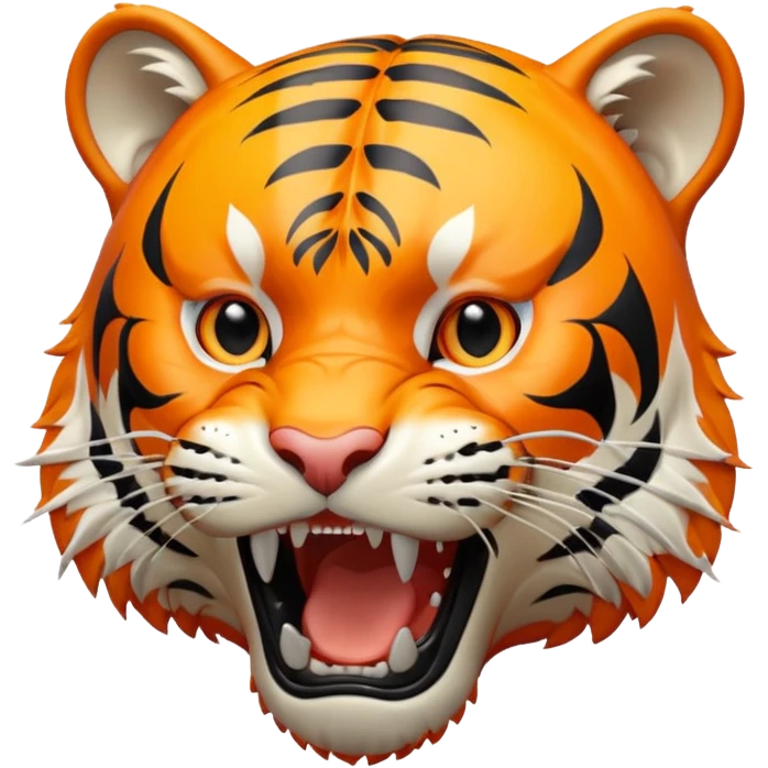 tiger roaring with its teeth emoji