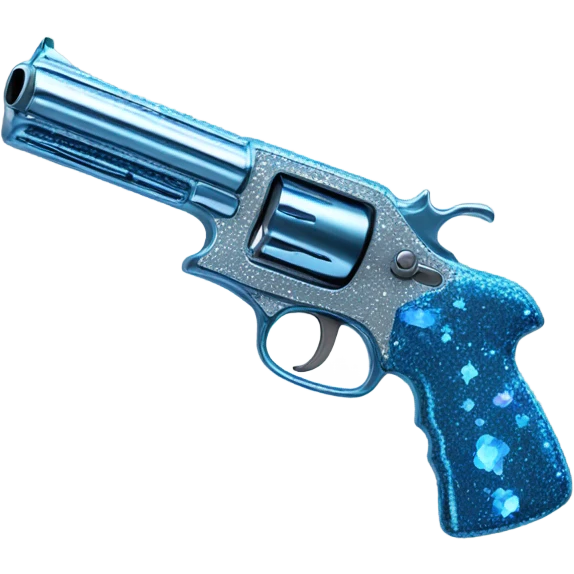 Chrome blue sparkly gun emoji