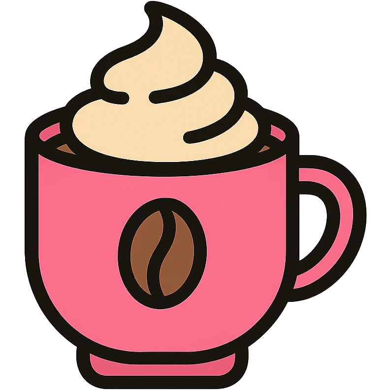 a pink mocha, cute and inviting emoji