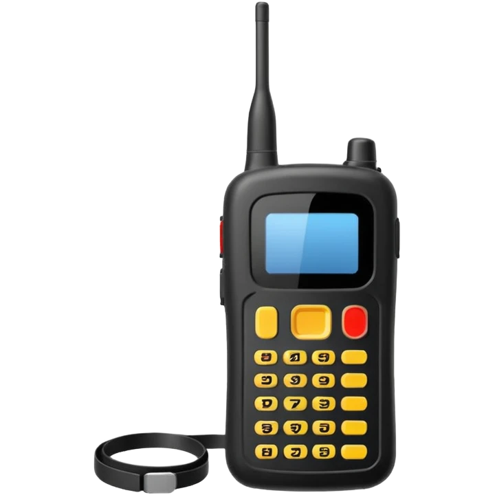 Black police walkie talkie with antenna emoji