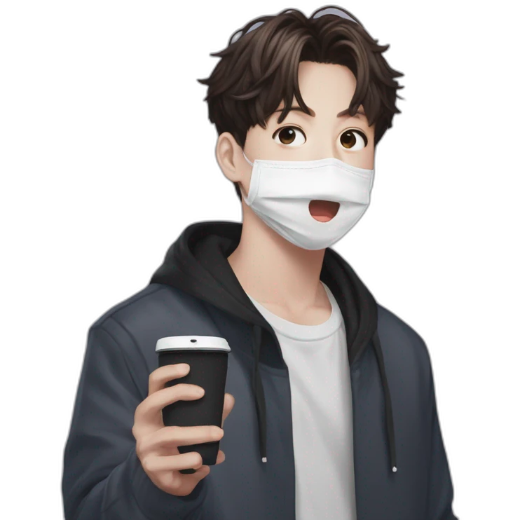 jungkook con microfono pero en pandemia emoji