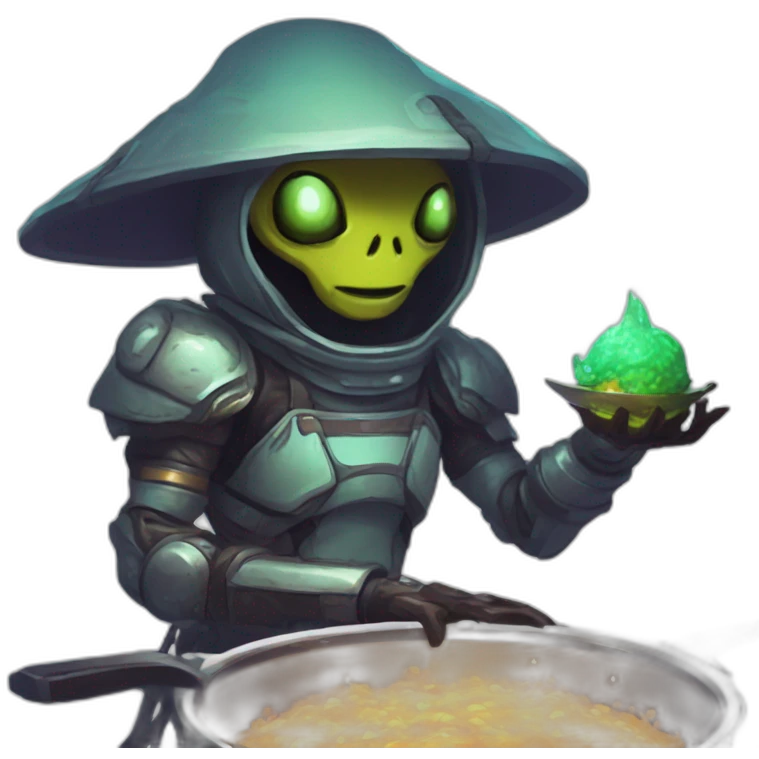 let him cook alien emoji scifi roguelike rpg style inspired by slay the spire digital art emoji