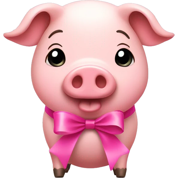 Pig and pink ribbon emoji
