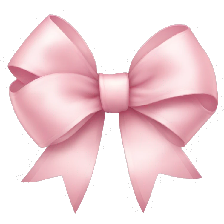 Light pink bow with ribbon detailing  emoji