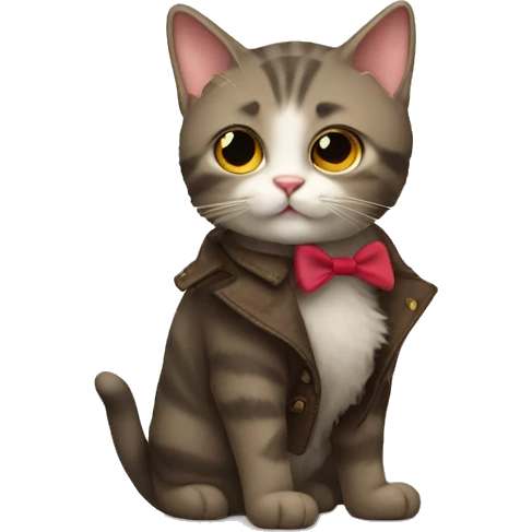 Cat wearing boots and a bow emoji