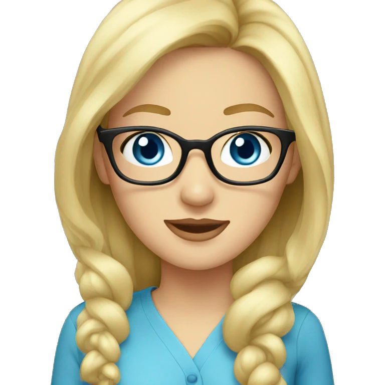 blonde, blue eyes, glasses, women emoji