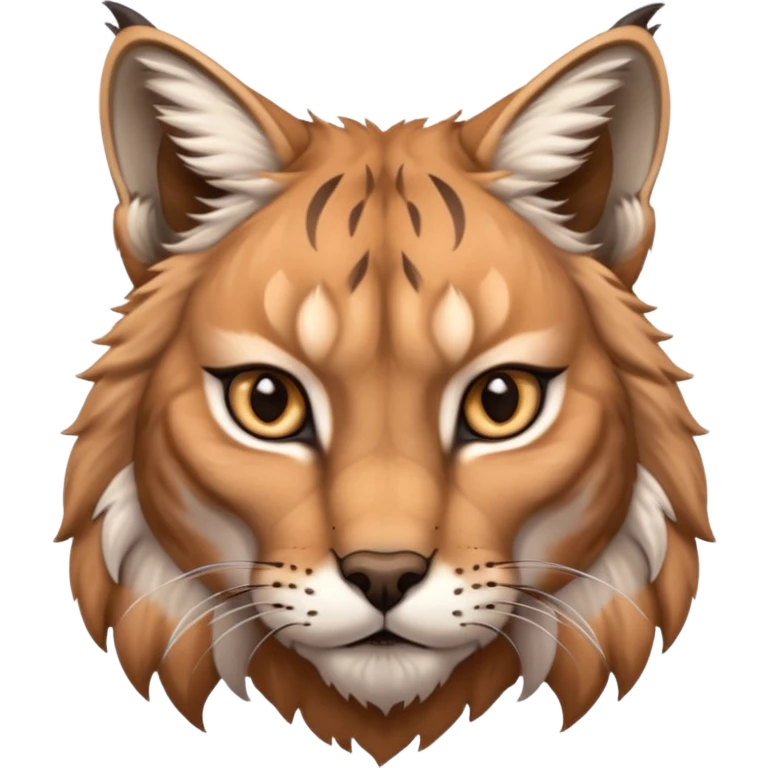 A high-resolution photo-realistic digital illustration of a majestic lynx emoji