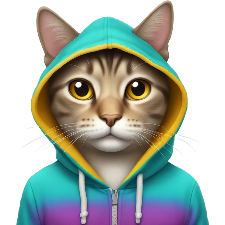 Cat wearing hoodie emoji
