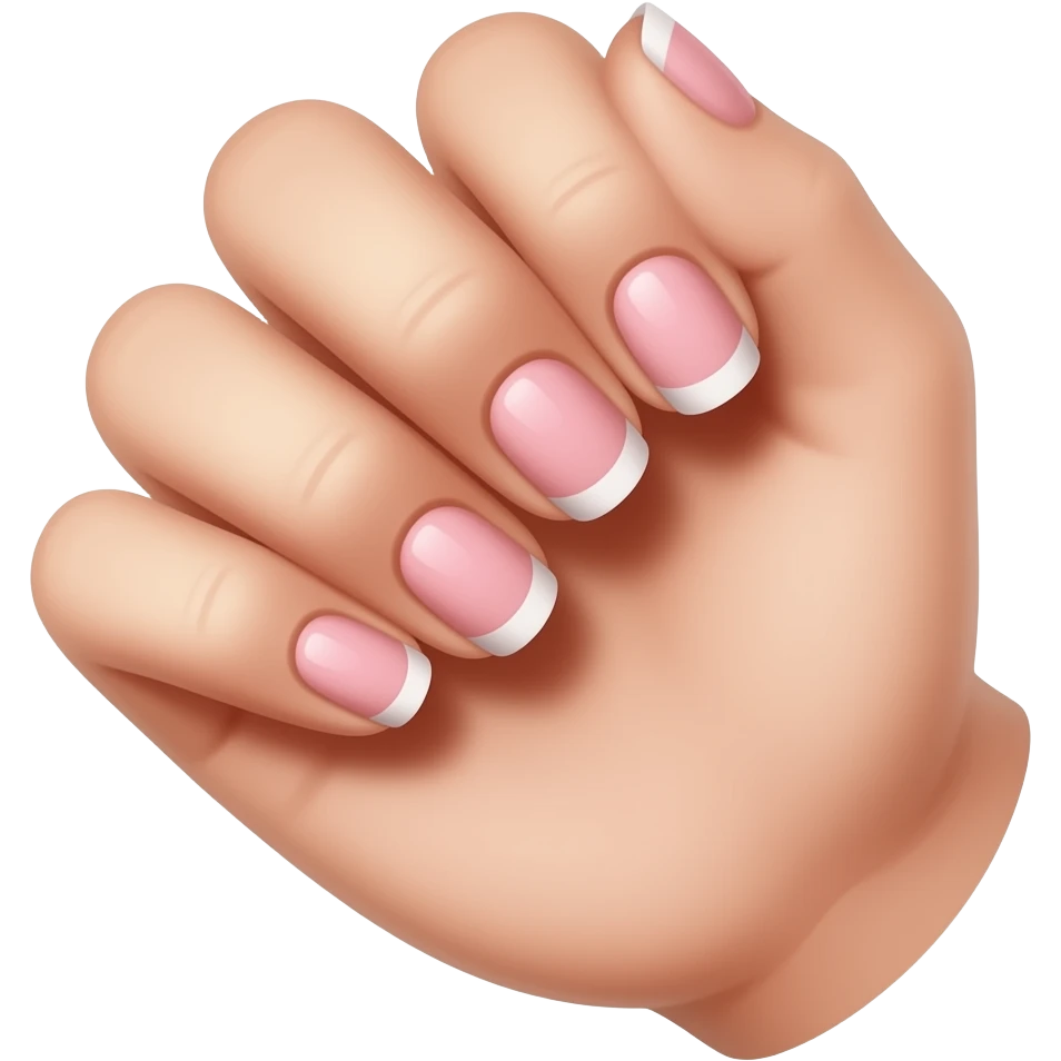 main qui montre des ongles avec une french emoji