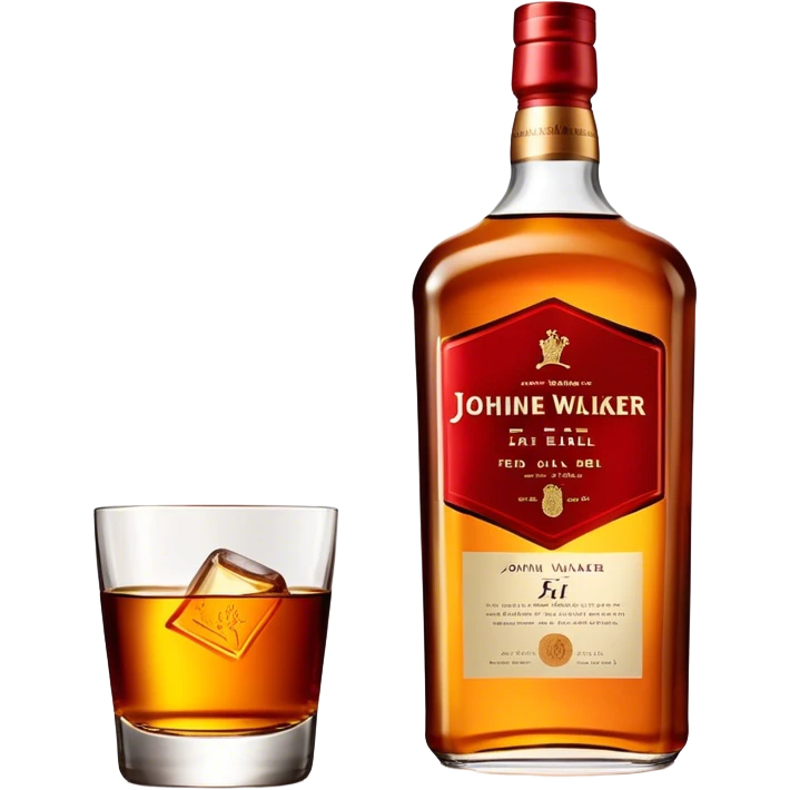 Johnnie Walker Red Label fat bottle, single bottle emoji