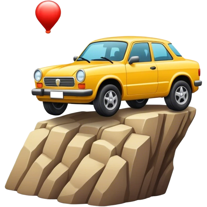 car jumping off a cliff emoji