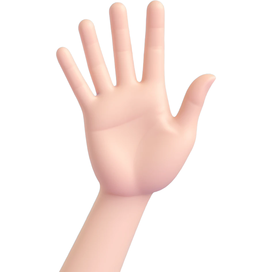hand making the 'OK' gesture, pale skin tone, 3D emoji style emoji
