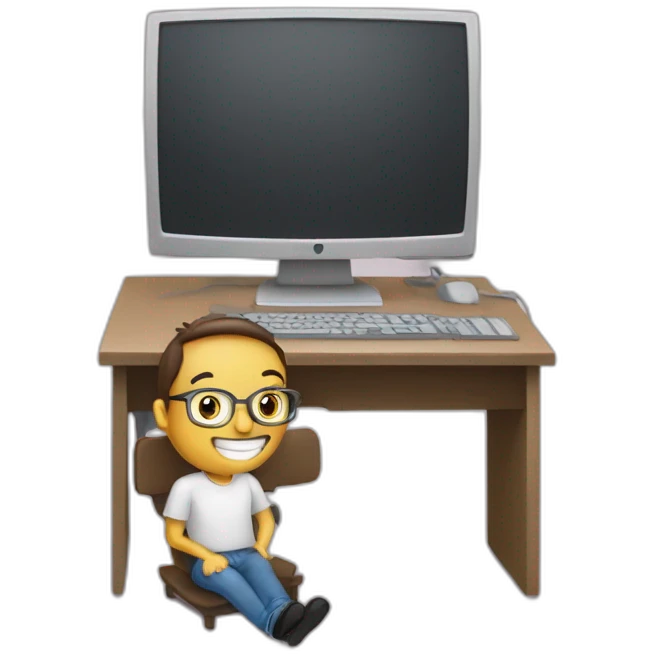 computer programmer in front of pc emoji