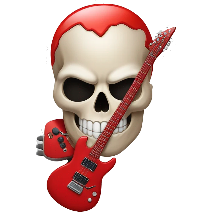 skull with a red eletric guitar emoji
