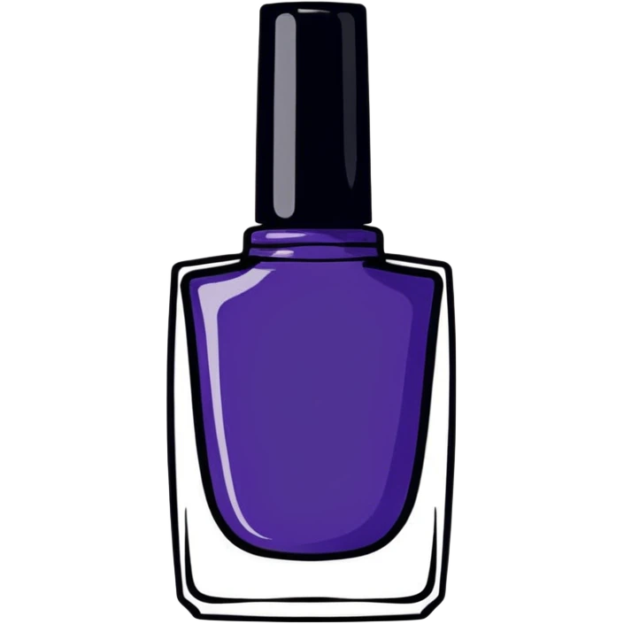  Chanel, realistic Purple nail polish in translucent bottle, black color top lid emoji
