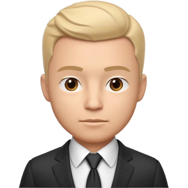 business man portrait, head and shoulders only, wearing a formal suit and tie, confident professional expression, modern corporate vibe, 3D cartoon, mobile game icon style, clean background, no text, no watermark emoji