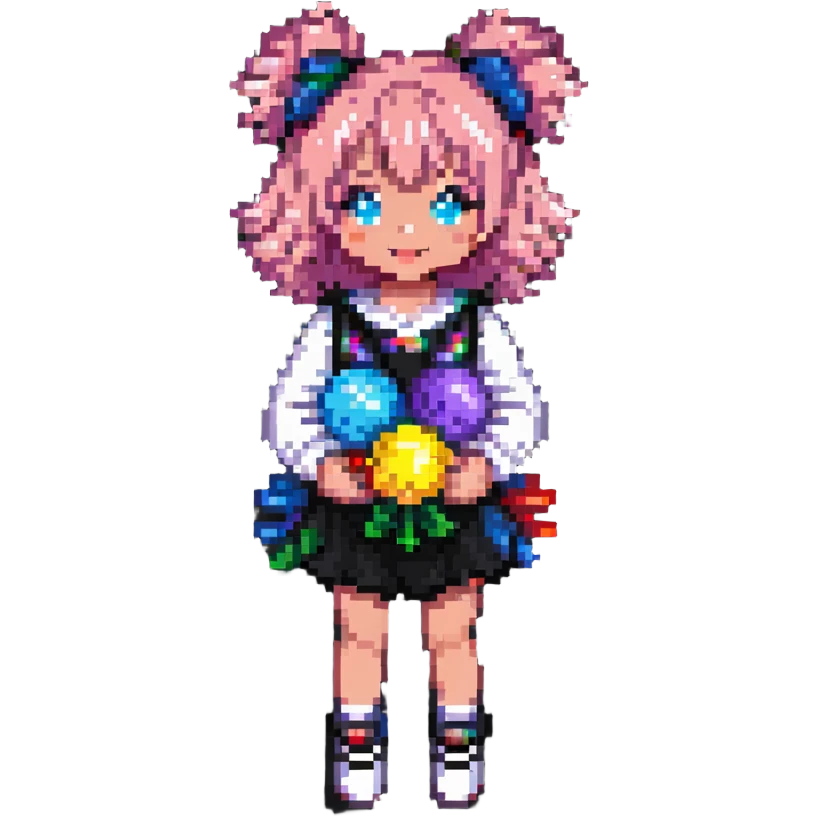 cheerleader girl holding pom-poms emoji