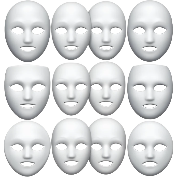 white mask pack for face, without human's face emoji
