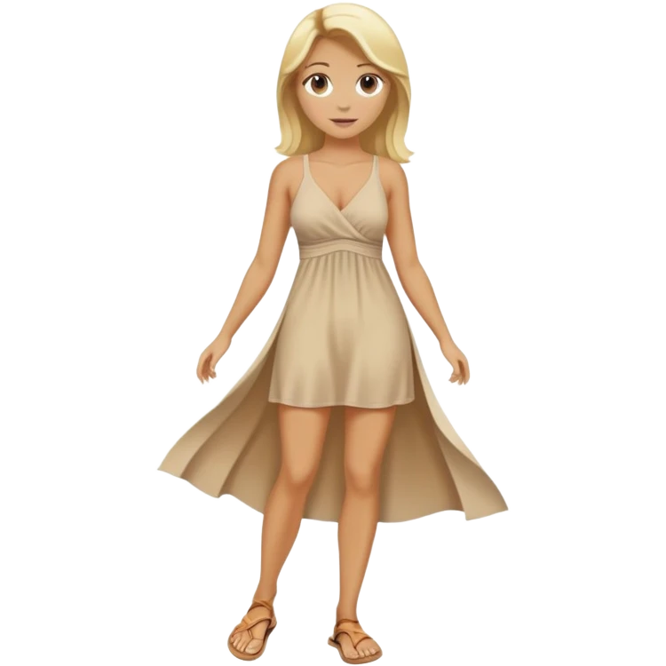 blond woman with beach outfit dress full body emoji