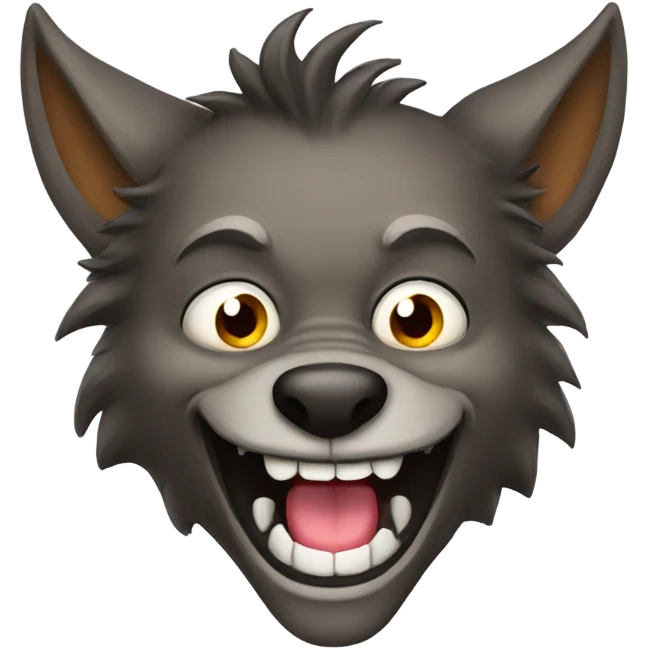 happy werewolf face emoji