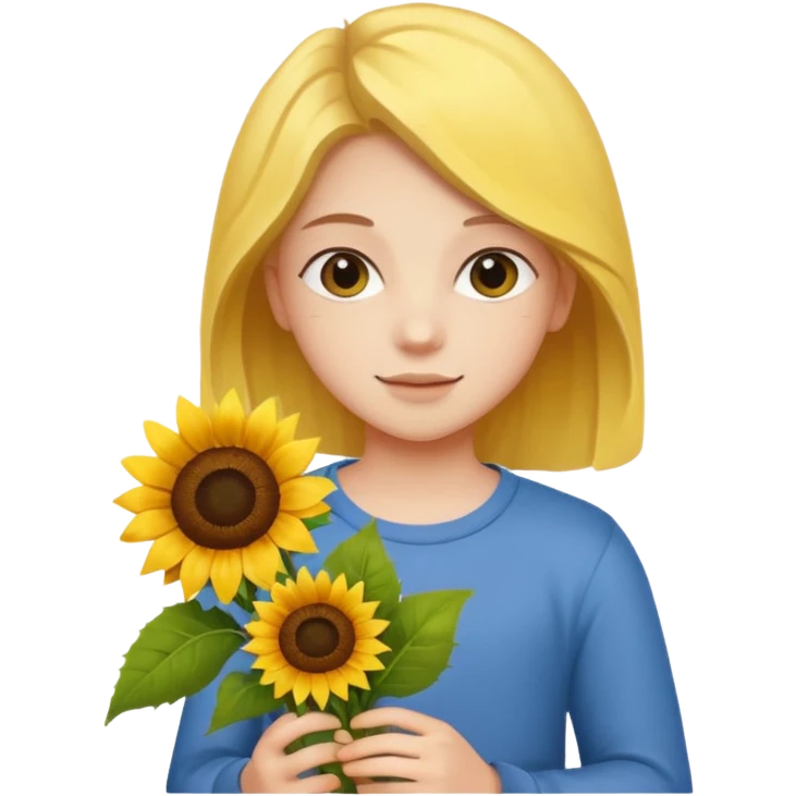 Teen with sunflower bouquet


























 emoji