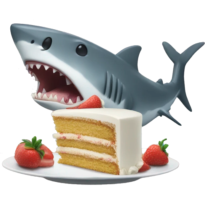 sharking eating cake emoji