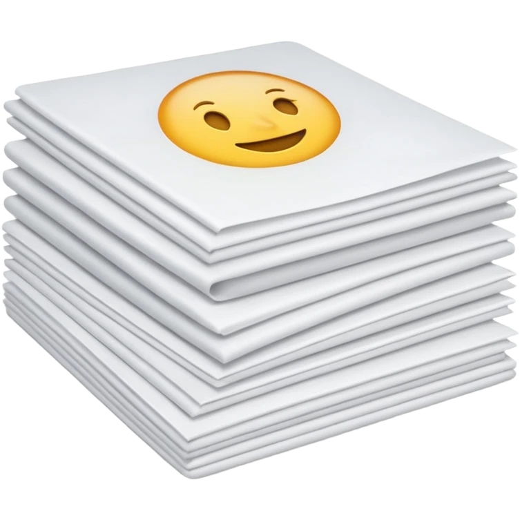 neatly stacked bundle of A4 white sheets, squared edges, slight shadowing, soft lighting, subtle shadows, emoji scale emoji