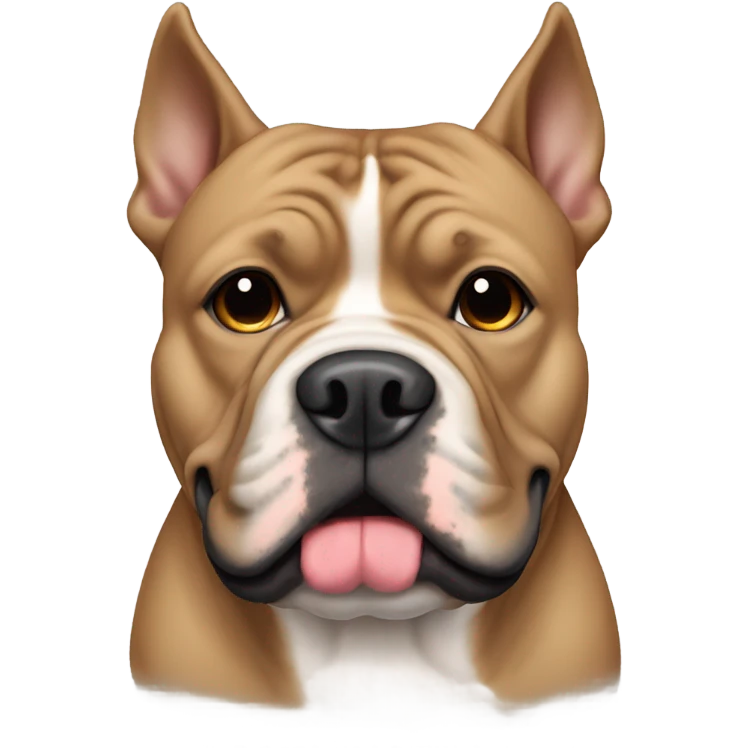 Light all brown American bully face emoji
