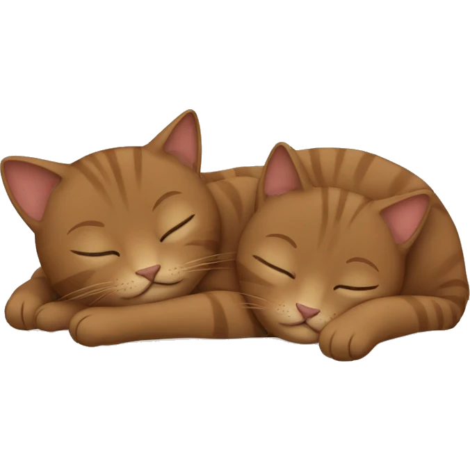 Two brown cats sleeping  emoji