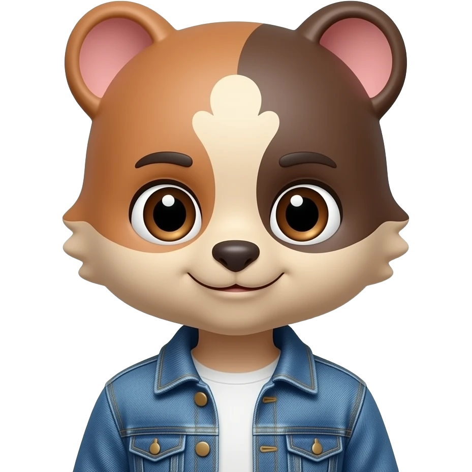 cute zhitzu in denim jacket closeup emoji
