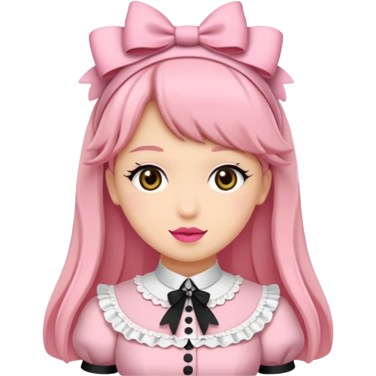 Fiyonklu ve pembe lolita giyen erkek çiz emoji