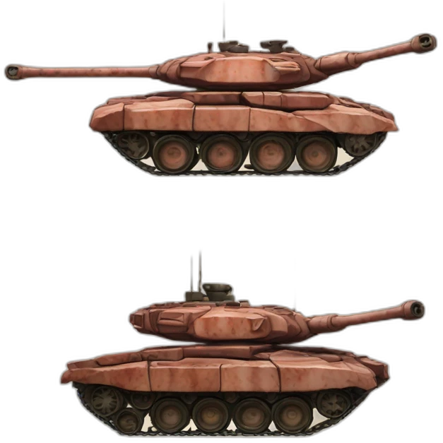 t90 tank made from meat emoji