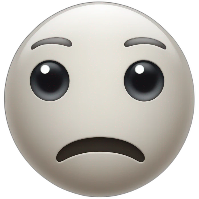 3d sphere with a cartoon gravel texture with big confident eyes emoji