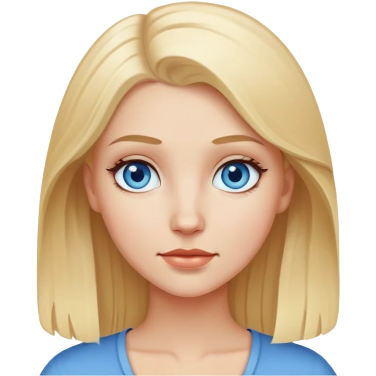 white girl with blonde hair and blue eyes emoji