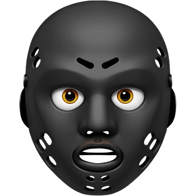 Masque de hockey de kanye west avec deux trous au dessus de la place de vision, et 6 trous en dessous de la place du nez without eyes and mouth  emoji