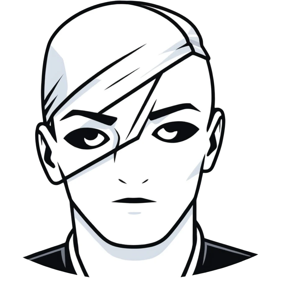 man with one eye covered like a pirate emoji