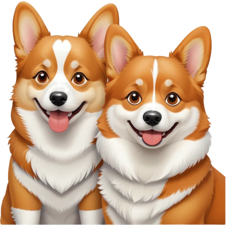 Corgi telling a husky what to do emoji