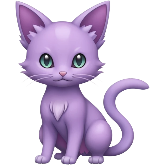 Dark gloomy pastel smooth silky soft pure cute Purrloin-Delcatty-Pokémon-Fakémon-hybrid-creature (full body) emoji